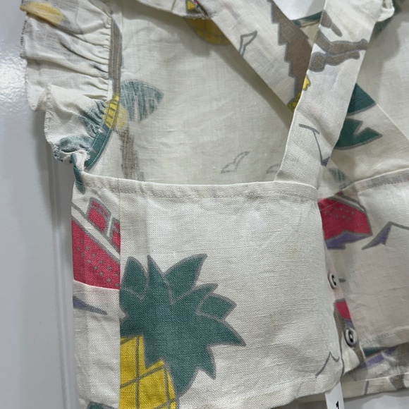 NWT Cropped Linen Top - Picture 3 of 9